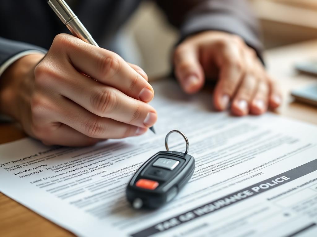 Insurance policy and car key